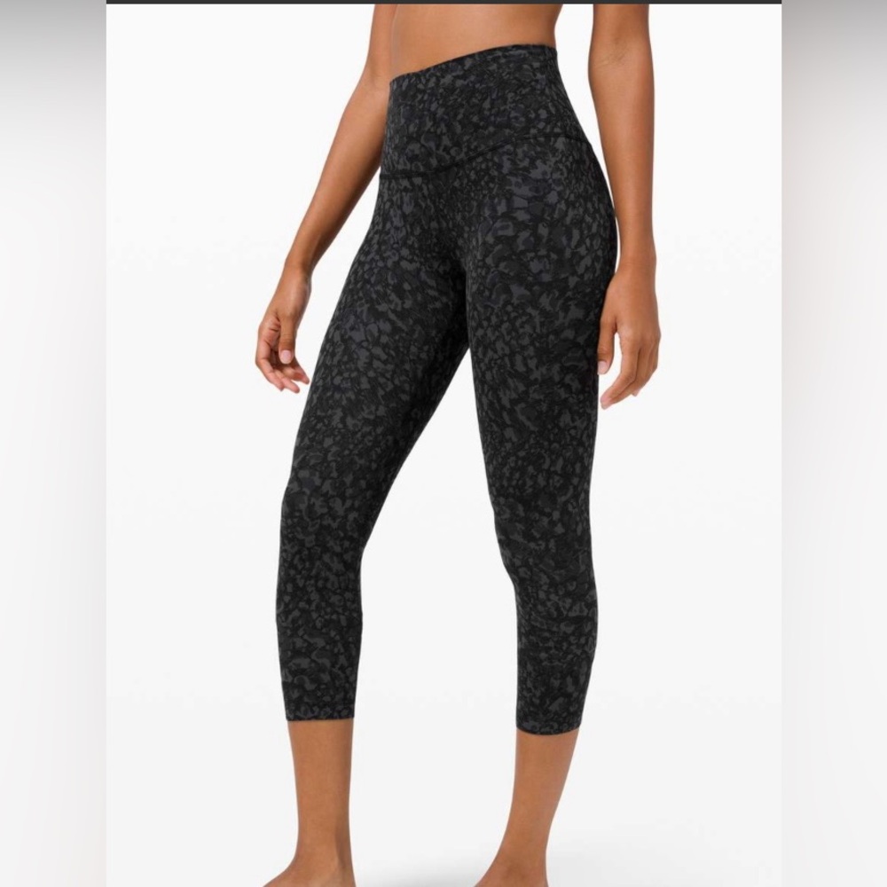 Lululemon Athletica Black Camo Align Crop Leggings